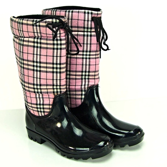 Corkys Shoes Corkys Footwear Pink Plaid Winter Rain Boot New Poshmark